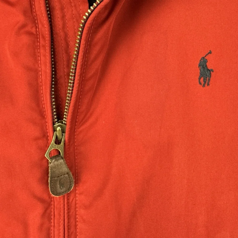 Polo Ralph Lauren Red Fleece Lined Winter Jacket XL Heavy Bomber Preppy Y2K Hood - Picture 6 of 9